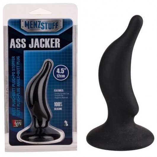 Чёрная анальная пробка ASS JACKER - 12 см. - Dream Toys