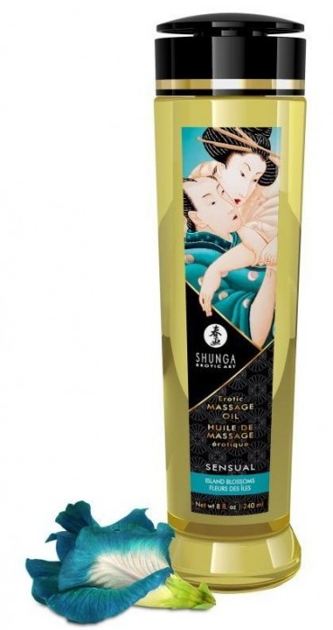 Массажное масло Sensual с цветочным ароматом - 240 мл. - Shunga - купить с доставкой в Перми