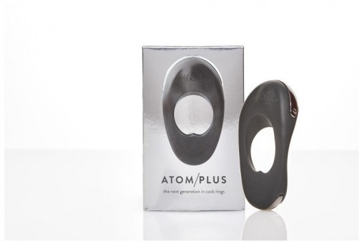 Черное эрекционное виброкольцо с двумя виброэлементами ATOM PLUS - Hot Octopuss - в Перми купить с доставкой