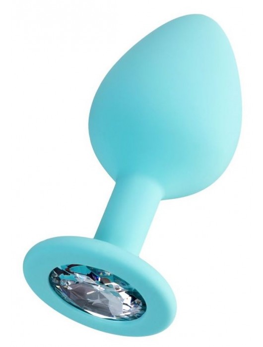 Мятная анальная втулка Brilliant с прозрачным кристаллом - 8 см. - ToyFa - купить с доставкой в Перми