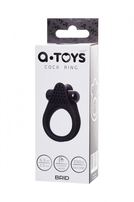 Черное эрекционное виброкольцо Brid с шипиками - A-toys - в Перми купить с доставкой