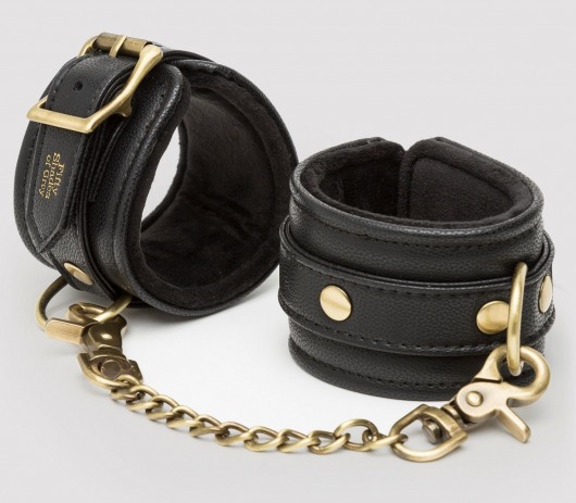 Черные наручники Bound to You Faux Leather Wrist Cuffs - Fifty Shades of Grey - купить с доставкой в Перми