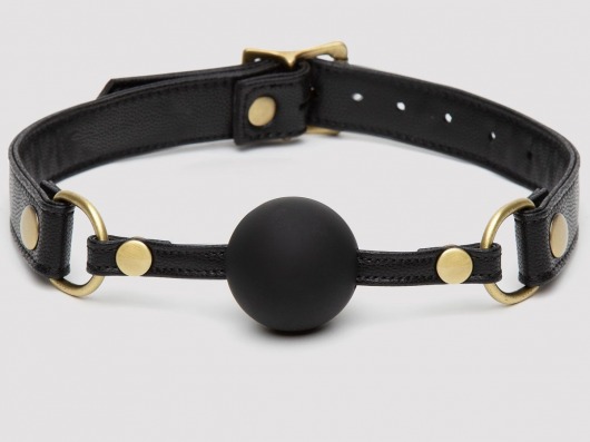 Черный кляп-шар Bound to You Faux Leather Ball Gag - Fifty Shades of Grey - купить с доставкой в Перми
