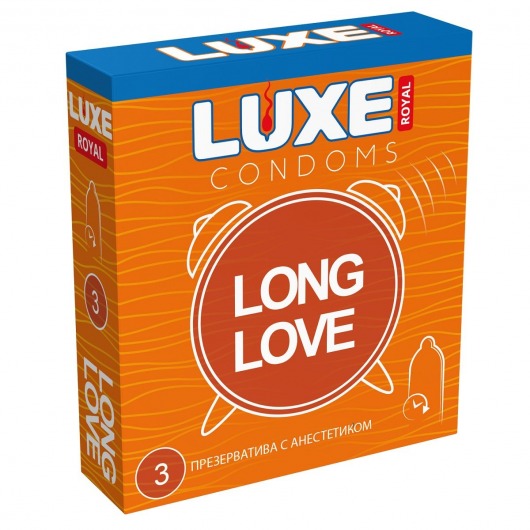 Презервативы с продлевающим эффектом LUXE Royal Long Love - 3 шт. - Luxe - купить с доставкой в Перми