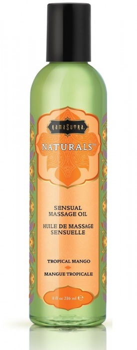 Массажное масло Naturals Tropical Mango с ароматом манго - 236 мл. - Kama Sutra - купить с доставкой в Перми