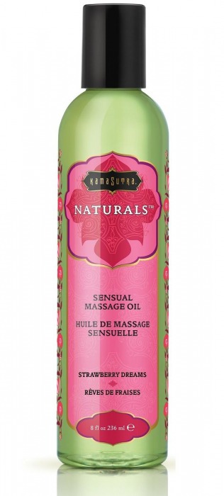 Массажное масло Naturals Strawberry Dreams с ароматом клубники - 236 мл. - Kama Sutra - купить с доставкой в Перми