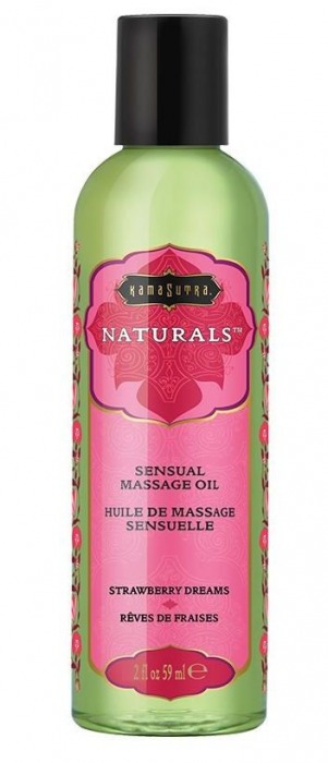 Массажное масло Naturals Strawberry Dreams с ароматом клубники - 59 мл. - Kama Sutra - купить с доставкой в Перми