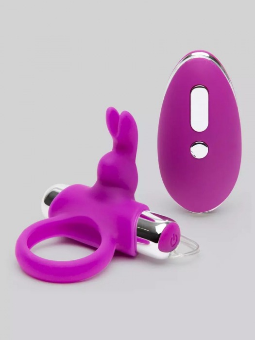 Лиловое виброкольцо с пультом ДУ Remote Control Cock Ring - Happy Rabbit - в Перми купить с доставкой