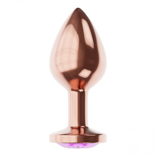Пробка цвета розового золота с фиолетовым кристаллом Diamond Amethyst Shine S - 7,2 см. - Lola Games - купить с доставкой в Перми
