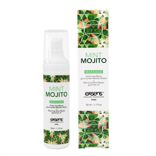 Разогревающее массажное масло с ароматом мохито Gourmet Mint Mojito - 50 мл. - Exsens - купить с доставкой в Перми