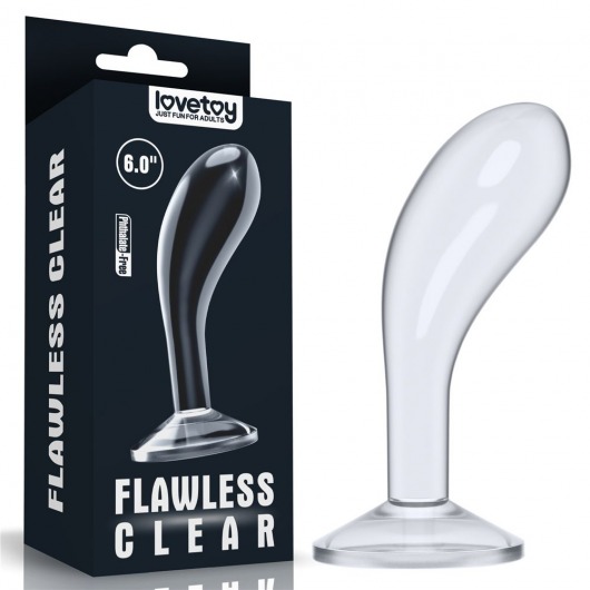 Прозрачный стимулятор простаты Flawless Clear Prostate Plug - 15 см. - Lovetoy - в Перми купить с доставкой