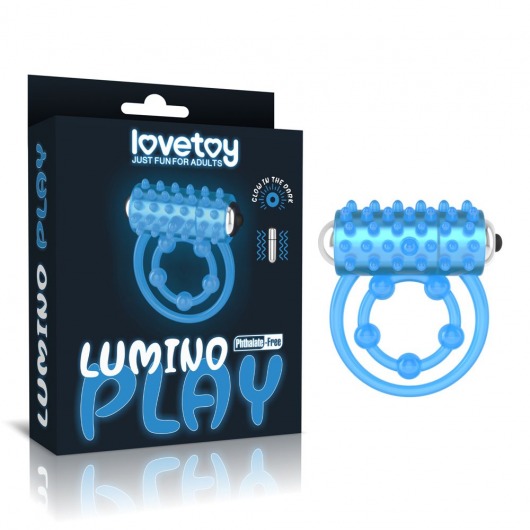 Голубое, светящееся в темноте виброкольцо Lumino Play Vibrating Penis Ring - Lovetoy - в Перми купить с доставкой