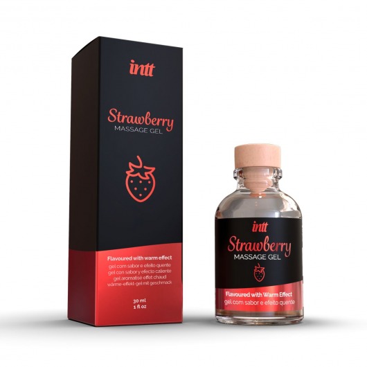 Массажный гель с ароматом клубники Strawberry - 30 мл. - INTT - купить с доставкой в Перми