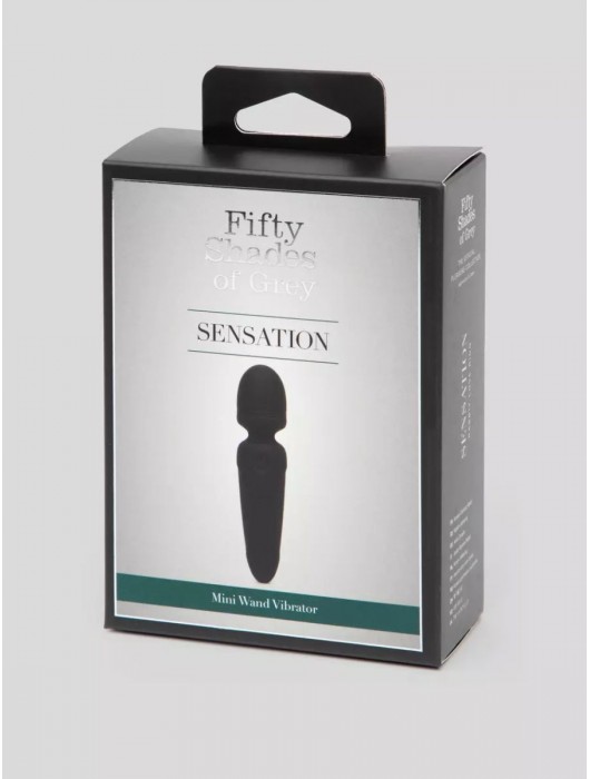 Черный мини-wand Sensation Rechargeable Mini Wand Vibrator - 10,1 см. - Fifty Shades of Grey