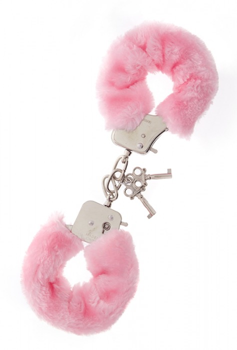 Металлические наручники с розовой меховой опушкой METAL HANDCUFF WITH PLUSH PINK - Dream Toys - купить с доставкой в Перми