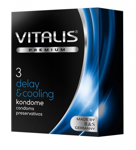 Презервативы VITALIS PREMIUM delay   cooling с охлаждающим эффектом - 3 шт. - Vitalis - купить с доставкой в Перми