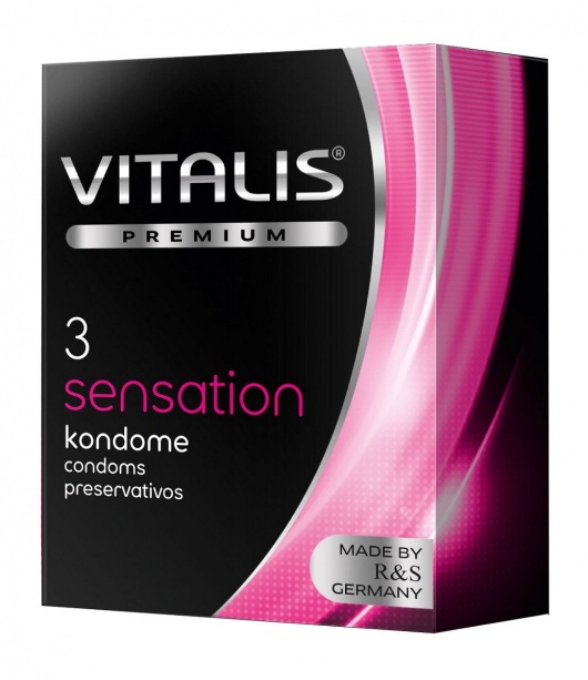 Презервативы с пупырышками и кольцами VITALIS PREMIUM sensation - 3 шт. - Vitalis - купить с доставкой в Перми