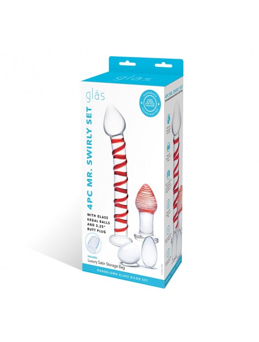 Набор из 4 стеклянных предметов Mr. Swirly Set - Glas