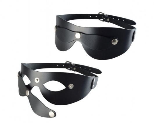 Черная кожаная маска  Новичок - Sitabella - купить с доставкой в Перми