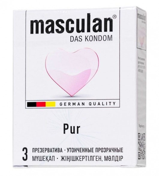 Супертонкие презервативы Masculan Pur - 3 шт. - Masculan - купить с доставкой в Перми