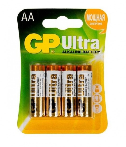 Батарейки алкалиновые GP Ultra Alkaline AA/LR6 - 4 шт. - Элементы питания - купить с доставкой в Перми