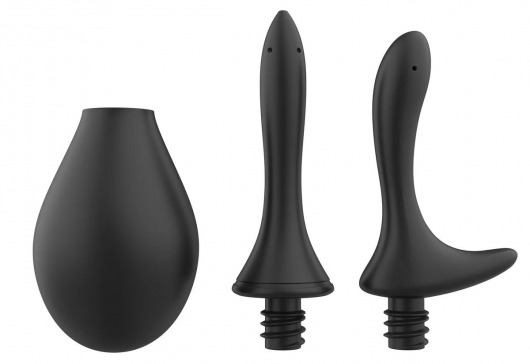 Черный анальный душ Nexus Anal Douche Set с 2 сменными насадками - Nexus Range - купить с доставкой в Перми