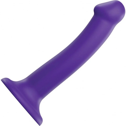 Фиолетовый фаллоимитатор-насадка Strap-On-Me Dildo Dual Density size M - 18 см. - Strap-on-me - купить с доставкой в Перми