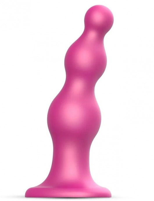 Розовая насадка Strap-On-Me Dildo Plug Beads size S - Strap-on-me - купить с доставкой в Перми