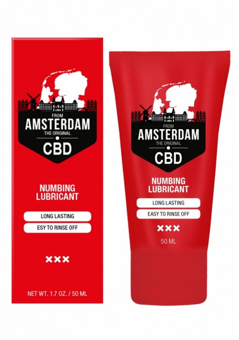 Пролонгирующий лубрикант Numbing CBD from Amsterdam - 50 мл. - Shots Media BV - купить с доставкой в Перми