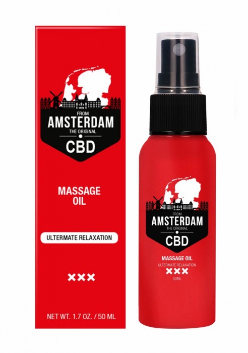 Стимулирующее массажное масло CBD from Amsterdam Massage Oil - 50 мл. - Shots Media BV - купить с доставкой в Перми