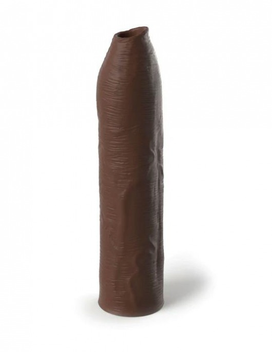 Коричневая насадка-удлинитель Uncut Silicone Penis Enhancer - 17,8 см. - Pipedream - в Перми купить с доставкой