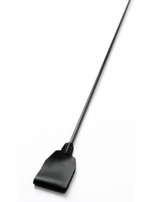 Черный кожаный стек с гладкой ручкой - 55 см. - Crazy Handmade - купить с доставкой в Перми