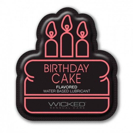 Лубрикант на водной основе со вкусом торта с кремом Wicked Aqua Birthday cake - 3 мл. - Wicked - купить с доставкой в Перми