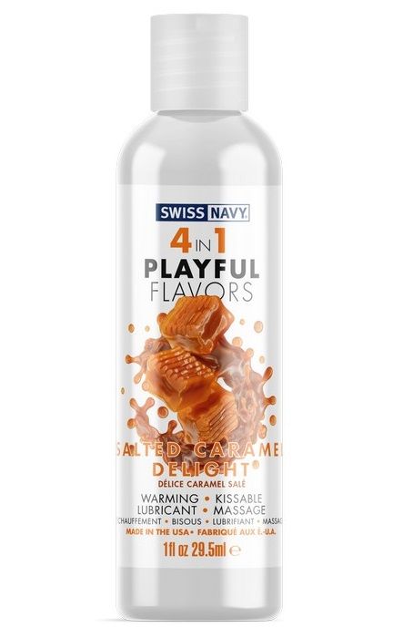 Массажный гель 4-в-1 Salted Caramel Delight с ароматом солёной карамели - 29,5 мл. - Swiss navy - купить с доставкой в Перми
