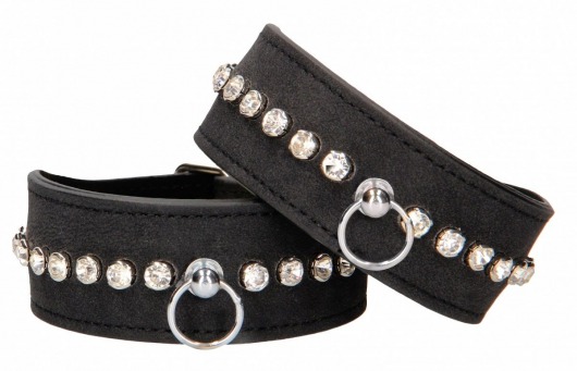 Черные поножи Diamond Studded Ankle Cuffs - Shots Media BV - купить с доставкой в Перми