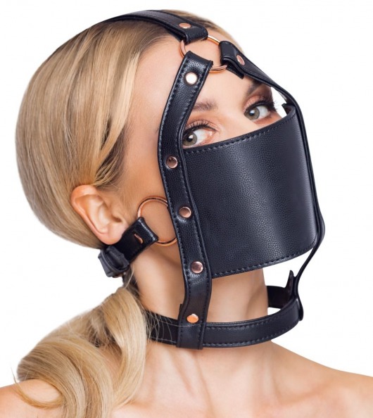 Черный намордник с кляпом-шаром Head Harness With A Gag - Orion - купить с доставкой в Перми