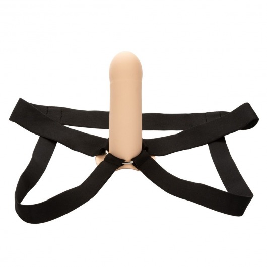 Телесный фаллопротез из силикона Extension with Harness - 15,75 см. - California Exotic Novelties - купить с доставкой в Перми