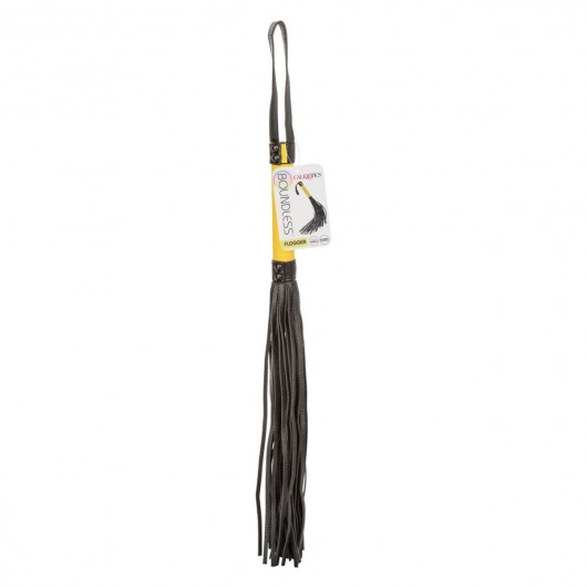 Черная плеть с желтой рукоятью Boundless Flogger - 69,25 см. - California Exotic Novelties - купить с доставкой в Перми