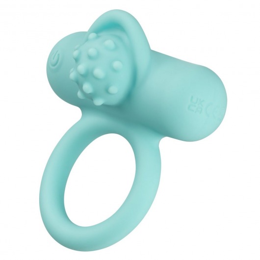 Аквамариновое эрекционное виброкольцо Silicone Rechargeable Nubby Lover’s Delight - California Exotic Novelties - в Перми купить с доставкой