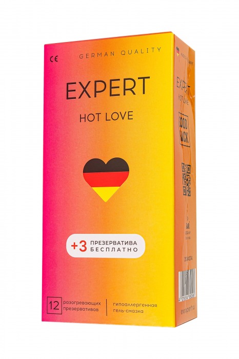 Презервативы EXPERT Hot Love с разогревающим эффектом - 12 шт.(+3 в подарок) - Expert - купить с доставкой в Перми