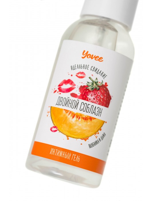 Съедобная гель-смазка Yovee «Двойной соблазн» с Д-пантенолом и вкусом клубники и дыни - 50 мл. - ToyFa - купить с доставкой в Перми