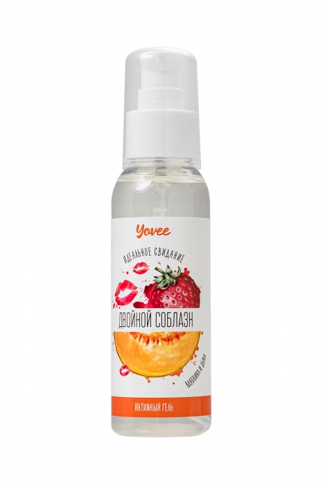 Съедобная гель-смазка Yovee «Двойной соблазн» с Д-пантенолом и вкусом клубники и дыни - 100 мл. - ToyFa - купить с доставкой в Перми