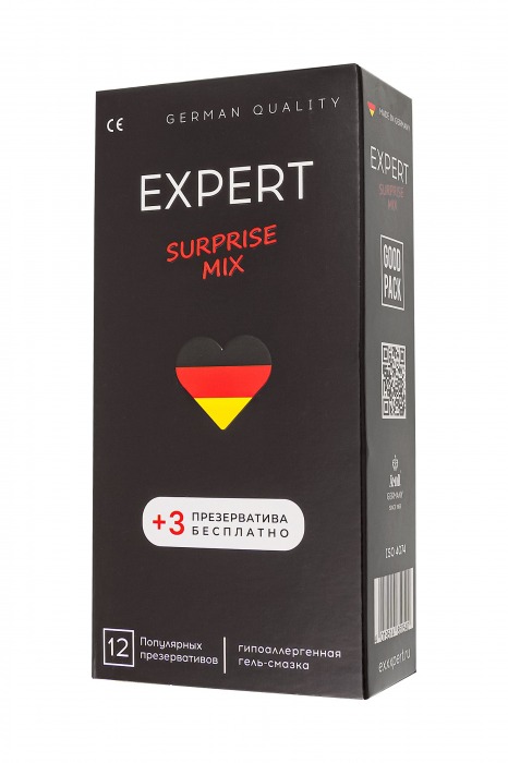 Презервативы EXPERT Surprise Mix - 12 шт.(+3 в подарок) - Expert - купить с доставкой в Перми