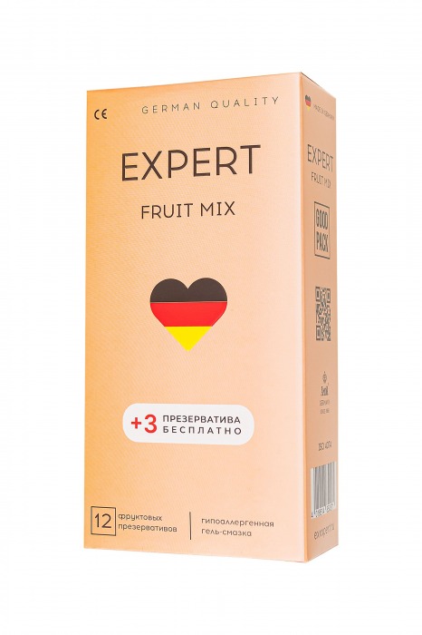 Ароматизированные презервативы EXPERT Fruit Mix - 12 шт.(+3 в подарок) - Expert - купить с доставкой в Перми