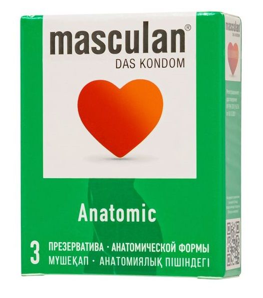 Презервативы анатомической формы Masculan Anatomic - 3 шт. - Masculan - купить с доставкой в Перми