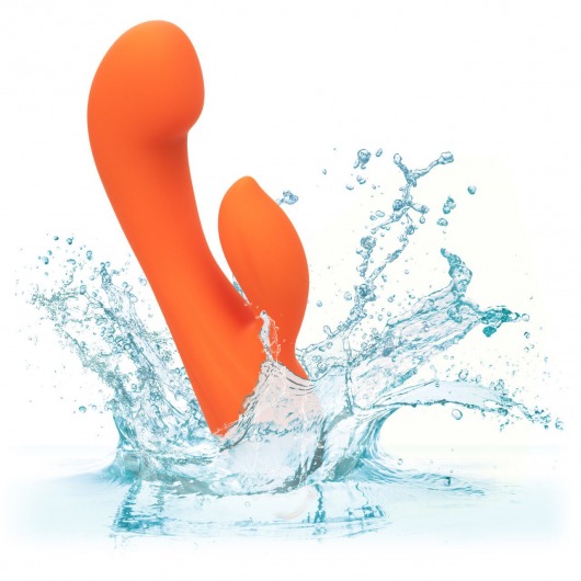 Оранжевый вибромассажер Stella Liquid Silicone Dual “G” - 17,75 см. - California Exotic Novelties