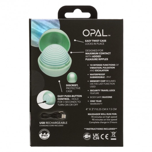 Зеленый вибромассажер Opal Ripple Massager - California Exotic Novelties