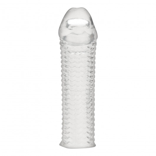 Текстурированная насадка на пенис Clear Textured Penis Enhancing Sleeve Extension - 16,5 см. - BlueLine - в Перми купить с доставкой