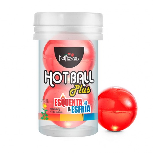 Лубрикант на масляной основе Hot Ball Plus с охлаждающе-разогревающим эффектом (2 шарика по 3 гр.) - HotFlowers - купить с доставкой в Перми