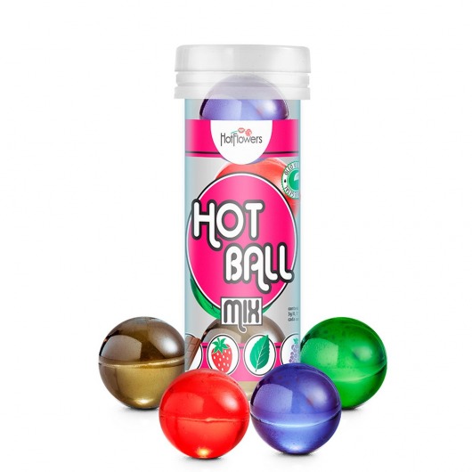 Ароматизированный лубрикант Hot Ball Mix на масляной основе (4 шарика по 3 гр.) - HotFlowers - купить с доставкой в Перми